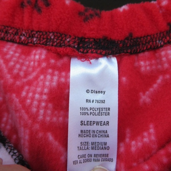 Relist12/21 NWOT Disney Mickey mouse fleece PJ set pant & button down top size M - Picture 10 of 13